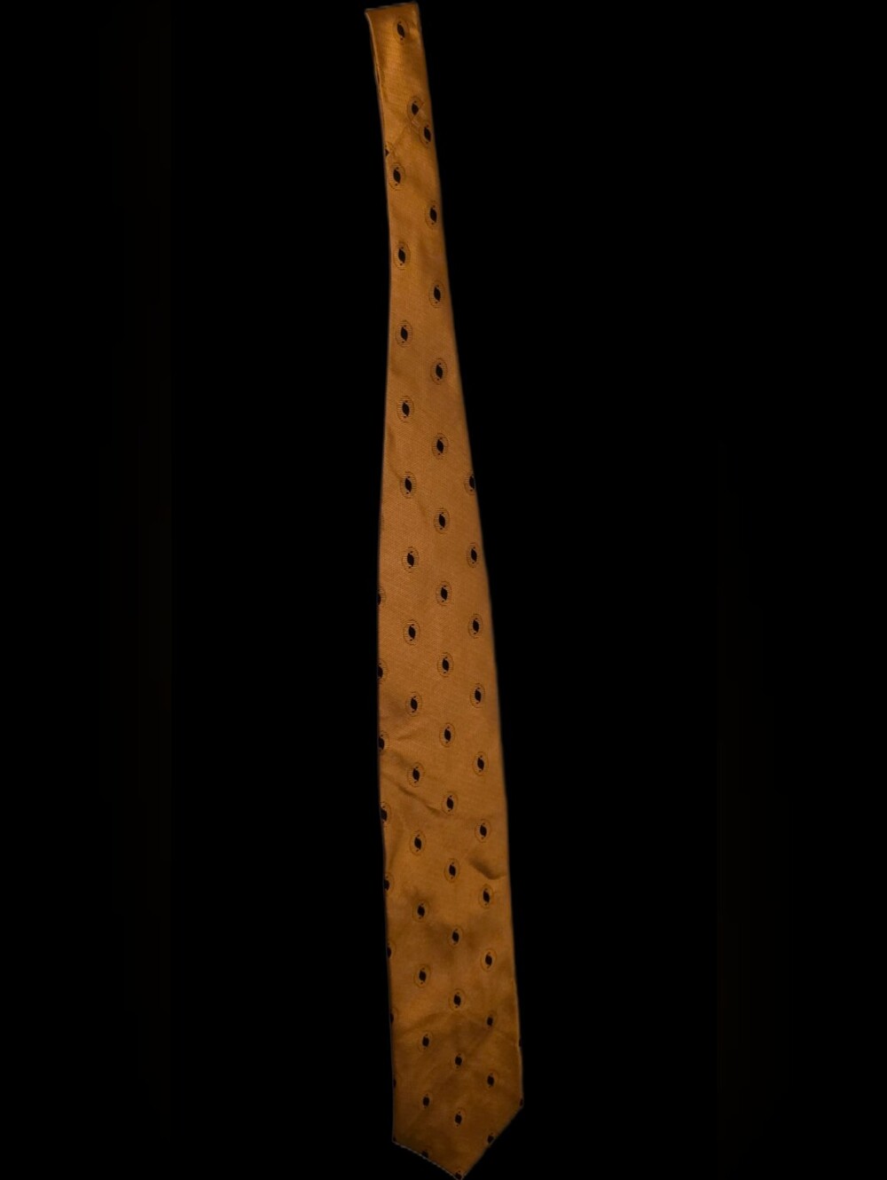 Brioni Men's Woven Silk Geometric Tie Gold & Black Made in Italy